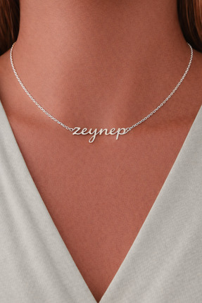 Soleildor 925 ayar Orijinal Gümüş Küçük Harfli İsim Gümüş Kolye