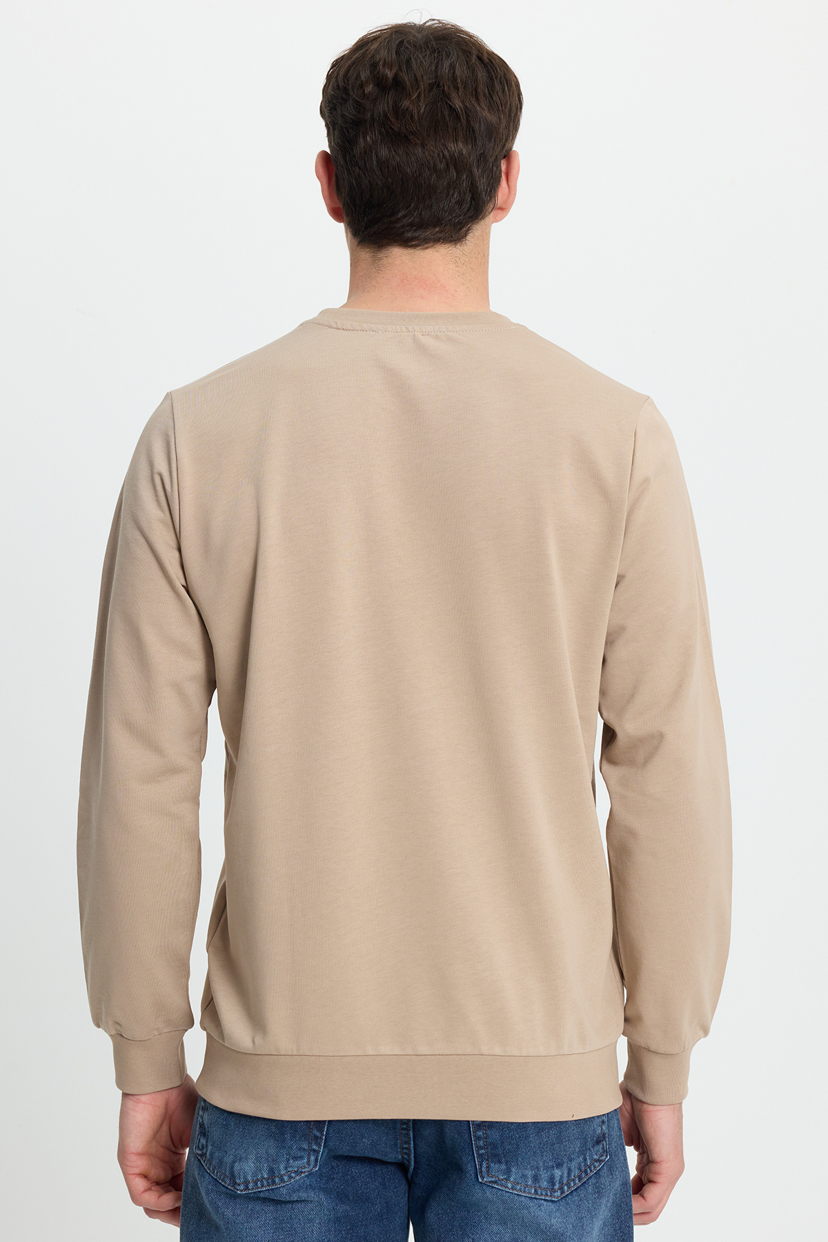 Tudors  Erkek Relax Fit Rahat Kesim %100 Pamuk 2 İplik Bisiklet Yaka Taş Sweatshirt - Görsel 7