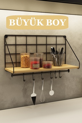 EVA METAL TASARIM Büyük Boy Duvar Rafı Metal Duvar Rafı Modern Askı Ve Kanca