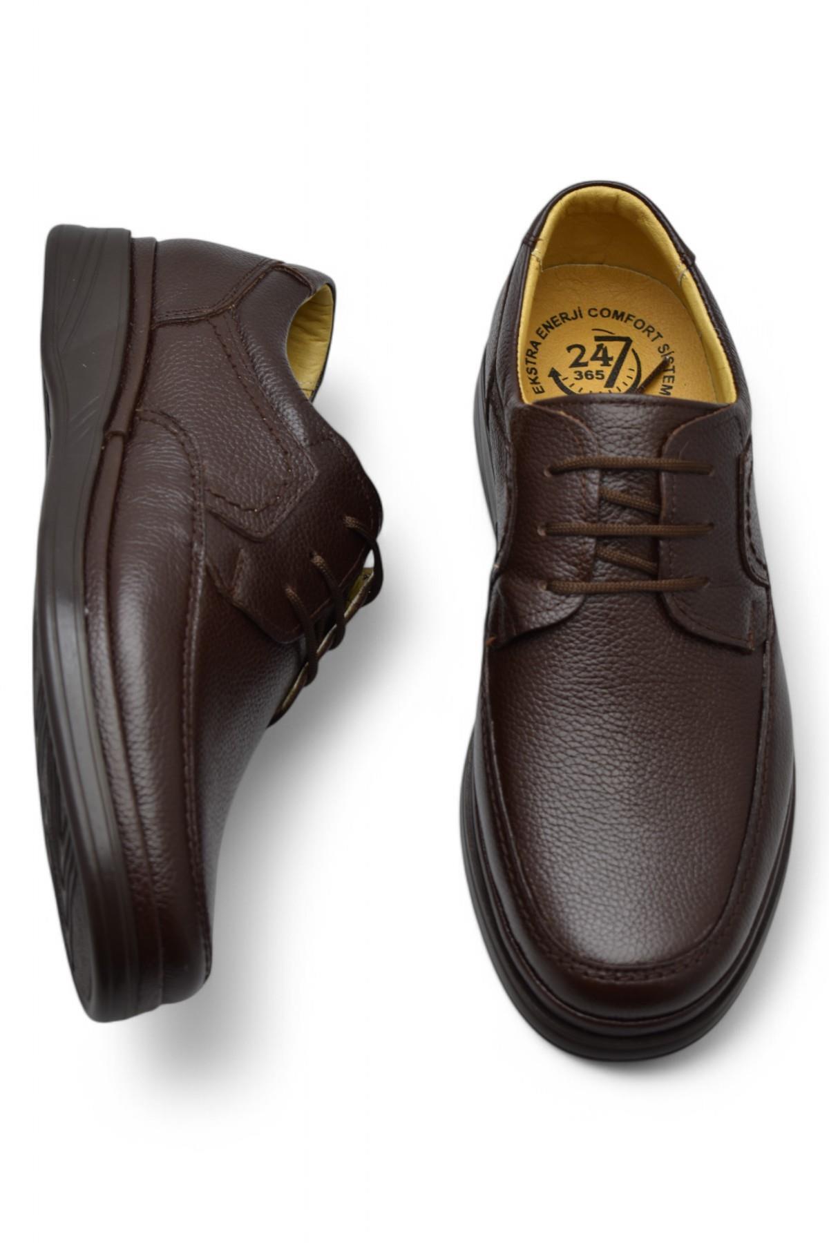 ISPARTALILAR  TAB8050 Ortopedik Taban Hakiki Deri Erkek Ayakkabı Mevsimlik Baba Ayakkabısı - Görsel 5