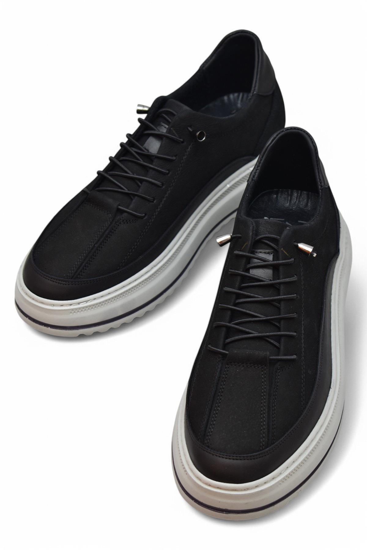 ISPARTALILAR  TAB835 Ortopedik Taban Hakiki Deri Nubuk Siyah Erkek Ayakkabı Günlük Erkek Ayakkabı - Görsel 2