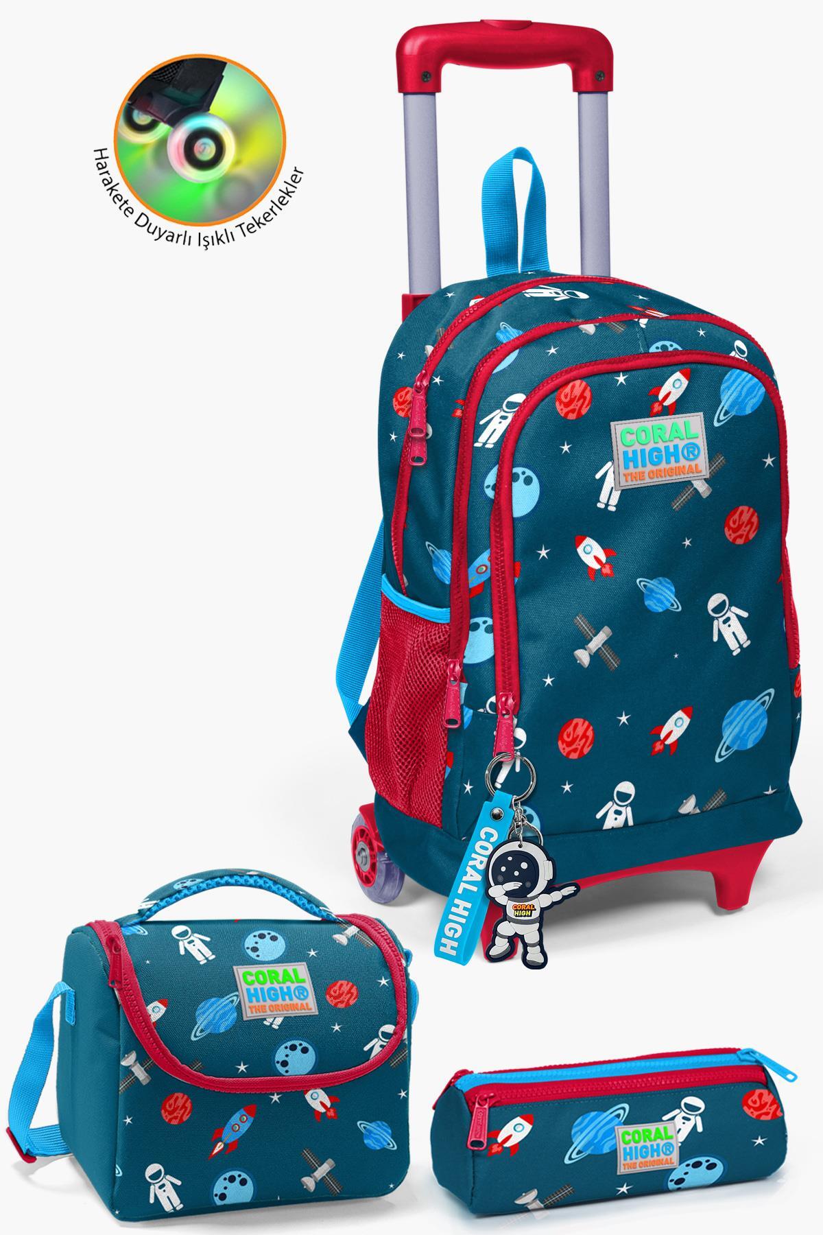 Kids Indigo Red Space Pattern Squeegee 3-Piece Bag Set SET0123136