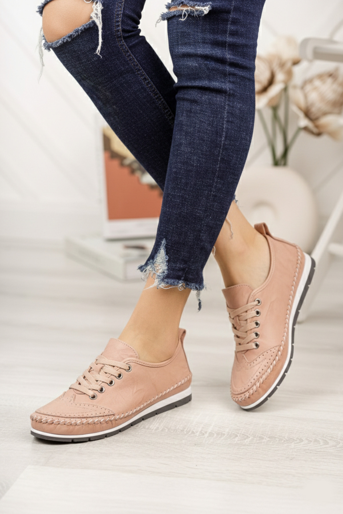 Genuine Leather Powder Women's Leather CasualDp16-0062
