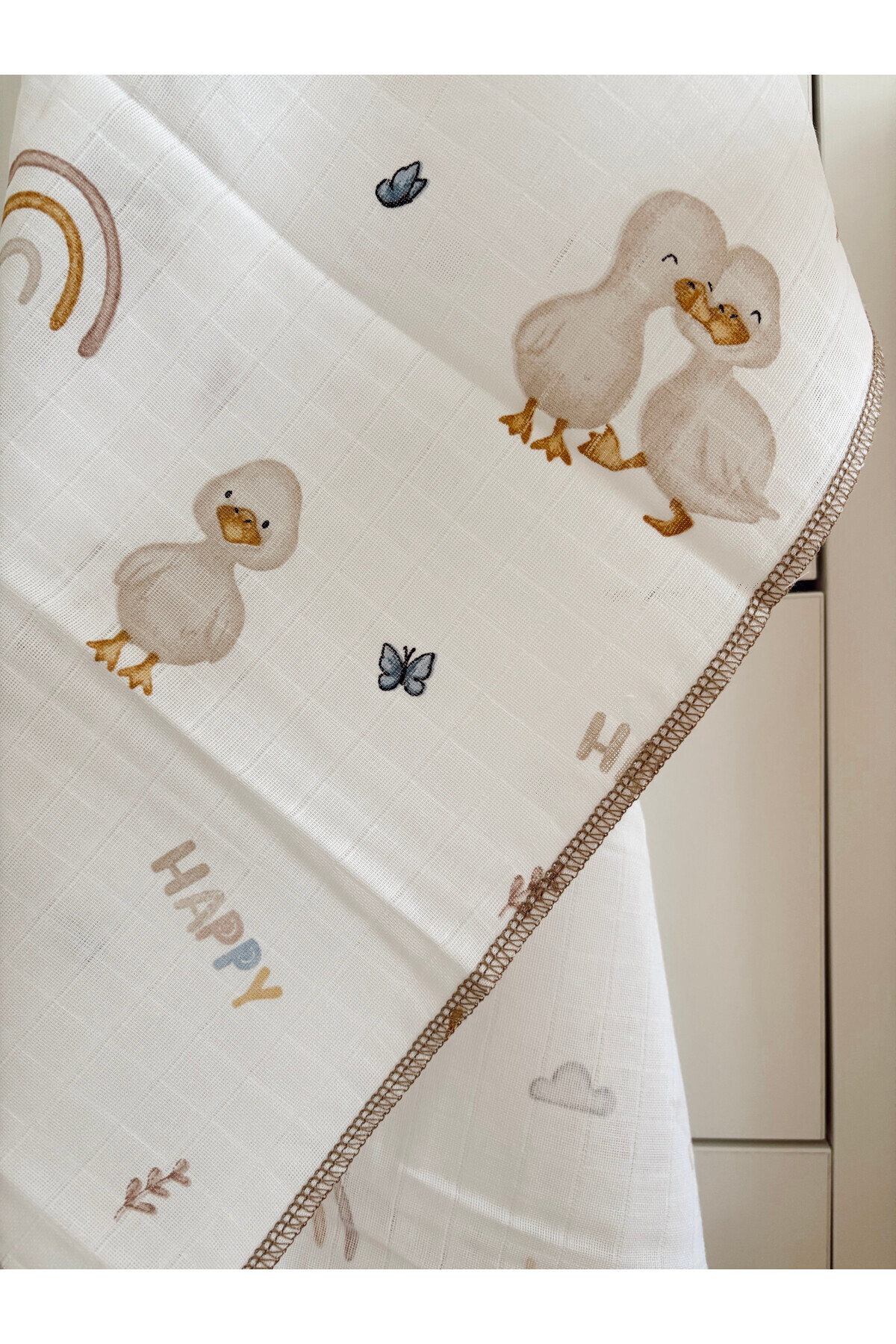 Cloudy Çok Amaçlı Müslin Battaniye, 06- Ördek, Kundak Örtüsü, 80x90 Cm Bebek, Yeni Doğan Battaniye, Müslin fotoğrafı 4 (önizleme)