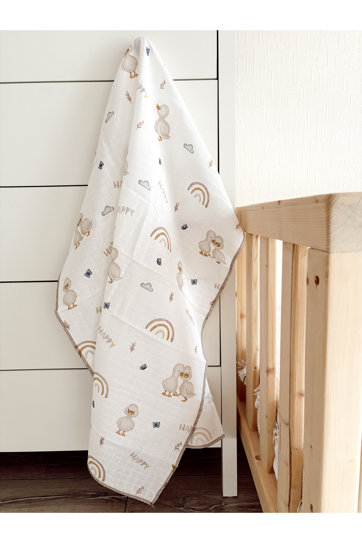 Cloudy Çok Amaçlı Müslin Battaniye, 06- Ördek, Kundak Örtüsü, 80x90 Cm Bebek, Yeni Doğan Battaniye, Müslin fotoğrafı 3 (önizleme)