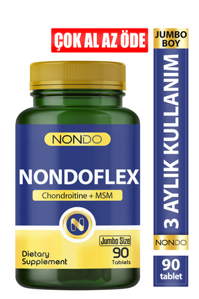 Nondo Flex 90 Tablet Jumbo Boy Glukozamin Glucosamine Kondrotin Msm Tip 2 Kol...