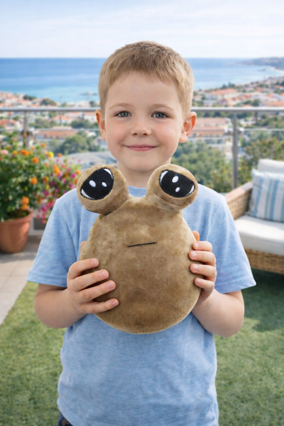 caps Sevimli Pou Peluş Oyuncak & Yumuşak Dolgu Oyun Arkadaşı Hediyelik fotoğrafı 3 (önizleme)