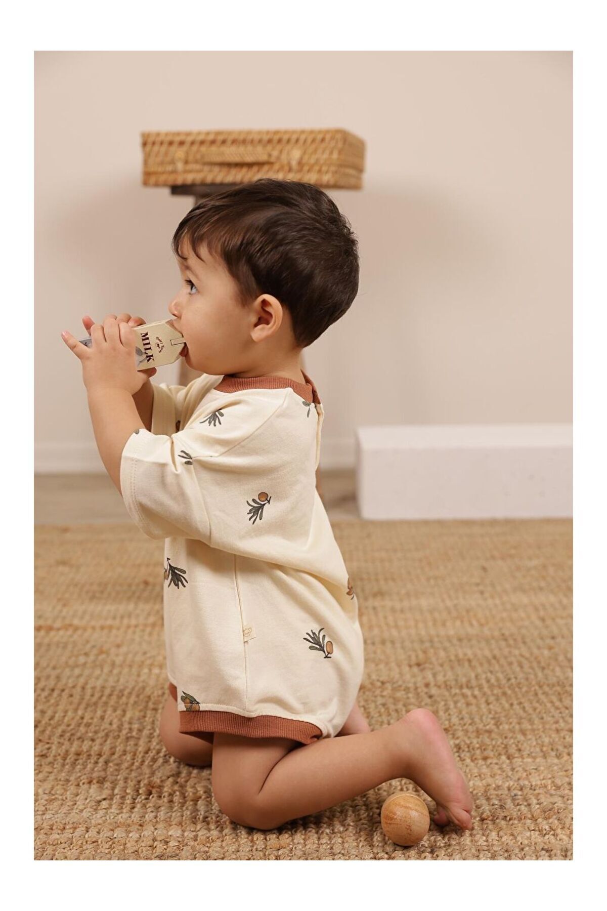 OhlalaKoala Zeytin Baskılı Oversize Tulum fotoğrafı 6 (önizleme)