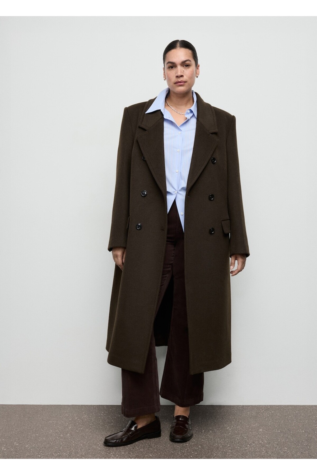 MANGO  Kruvaze yün palto - Görsel 8