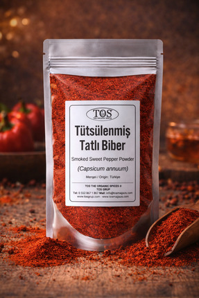 TOS The Organic Spices Tütsülenmiş (FÜME) Tatlı Biber 100 gr (1. KALİTE) Caps...