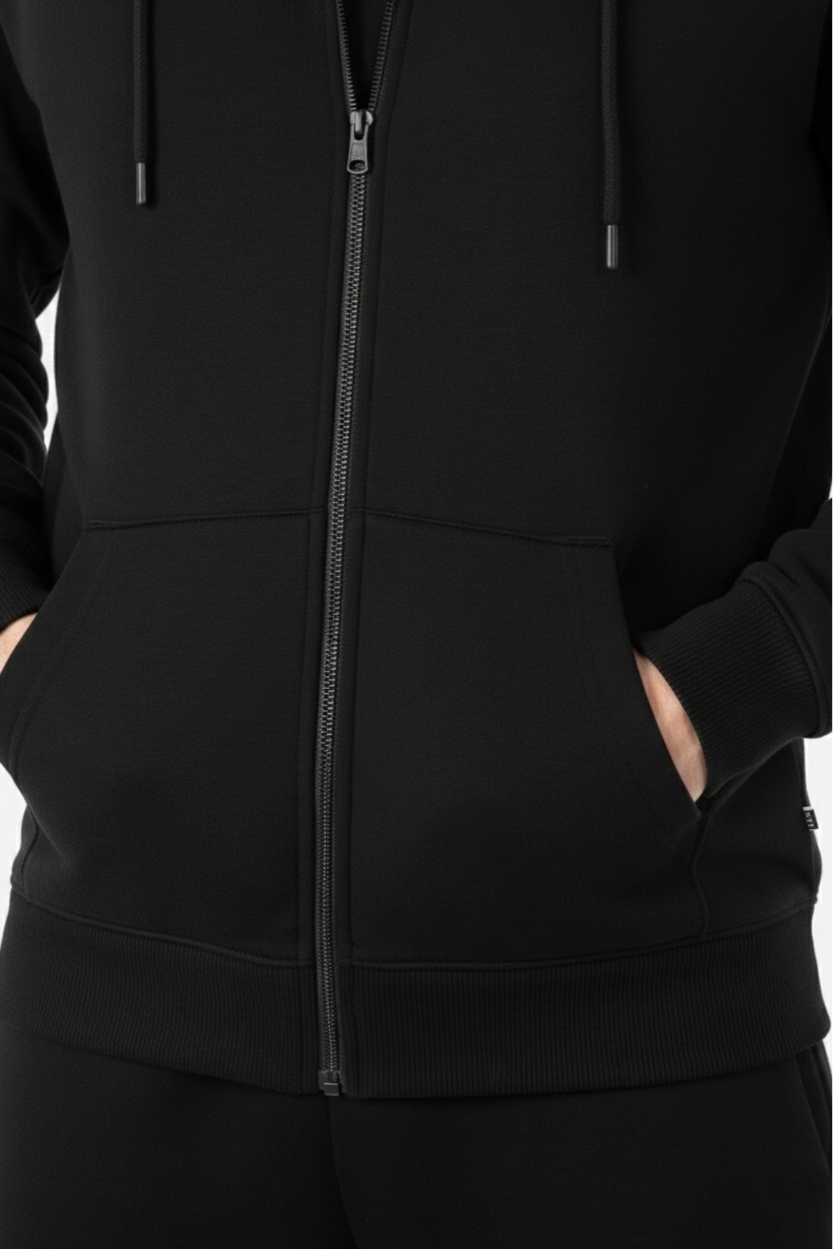 assef  Erkek Pamuklu Şardonlu Kapüşonlu Slim Fit Çift Cepli Polar Ceket Hırka - Görsel 5