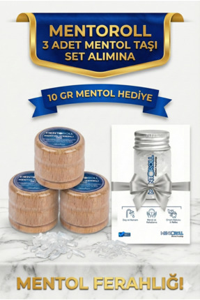 Mentoroll Mıgren ve Baş ağrısı Taşı Mentol taşı Menthol 3 Adet
