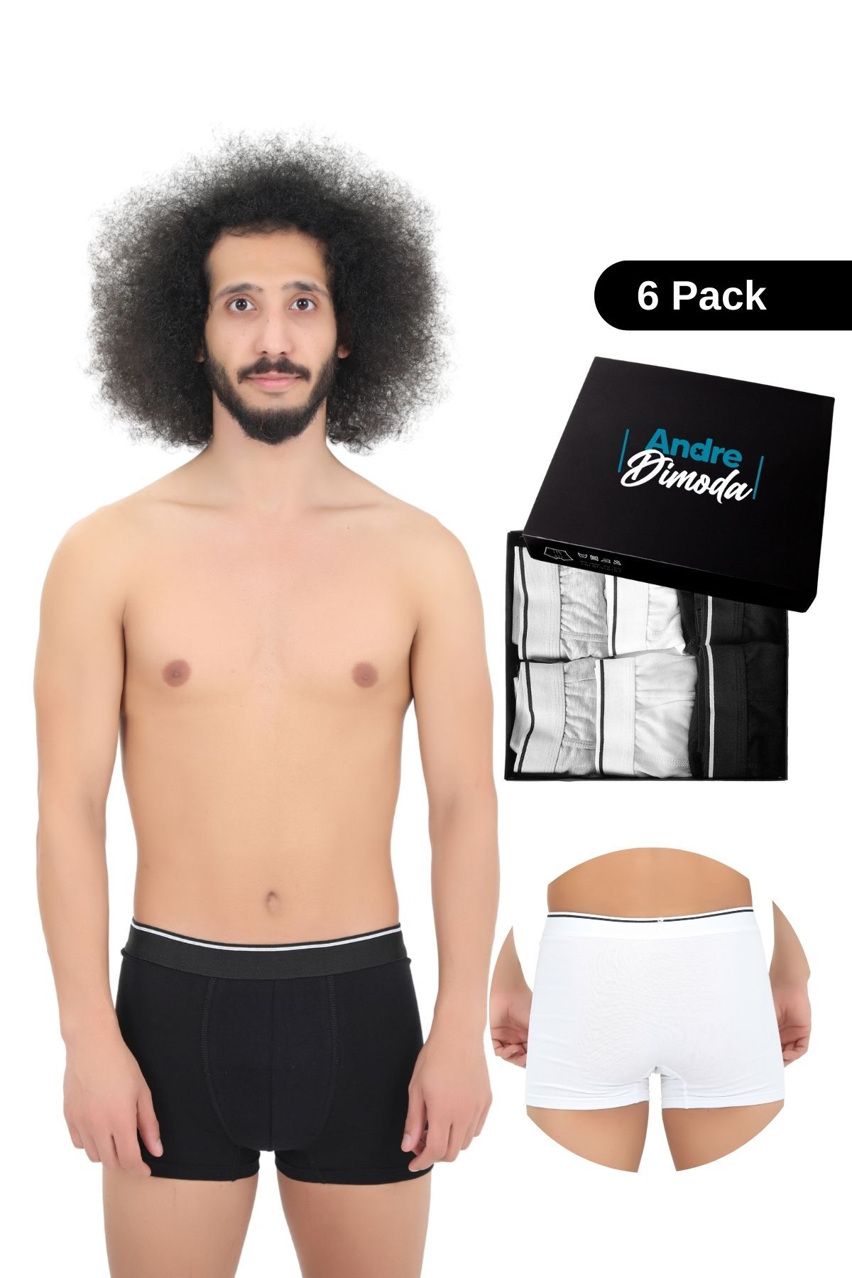 Men's 6-Pack Boxer 1. Class Fabric Premium Package Special Design. Flat Lycra Boxer Shorts Dowry Gift