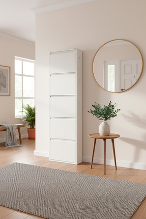 LICCIA Metal Ayakkabılık 5'li Beyaz