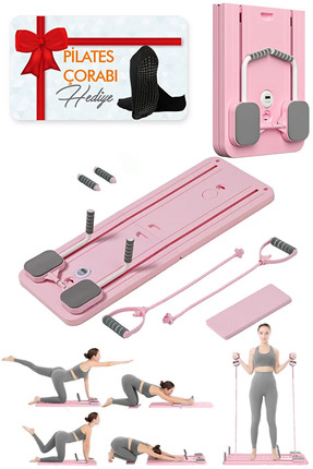 RELAXUS Pilates Reformer, Ev Tipi Pilates İstasyonu (Pilates Çorabı Hediye)