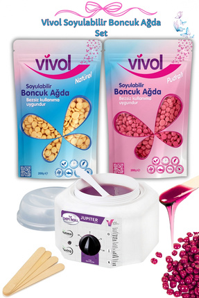 Vivol SİR AĞDA ISITICI MAKİNE 1 NATUREL+1 PUDRALI PAKET BONCUK AĞDA HEDİYELİ