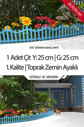 ZiDi Plastik Dekoratif Plastik Bahçe Çiti ve Peyzaj Çiti 1 ADET ÇİT (Y: 25 CM...