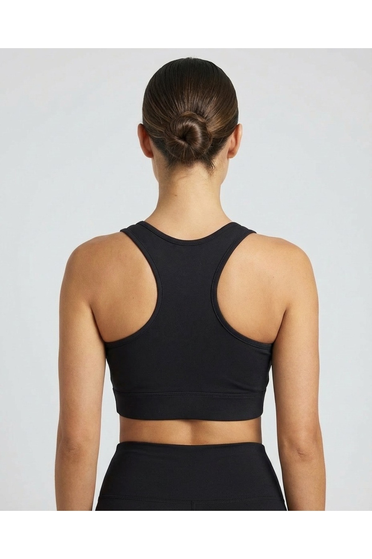 Grenj Fashion Kadın Siyah Yüzücü Sırt Basic Büstiyer görsel 5