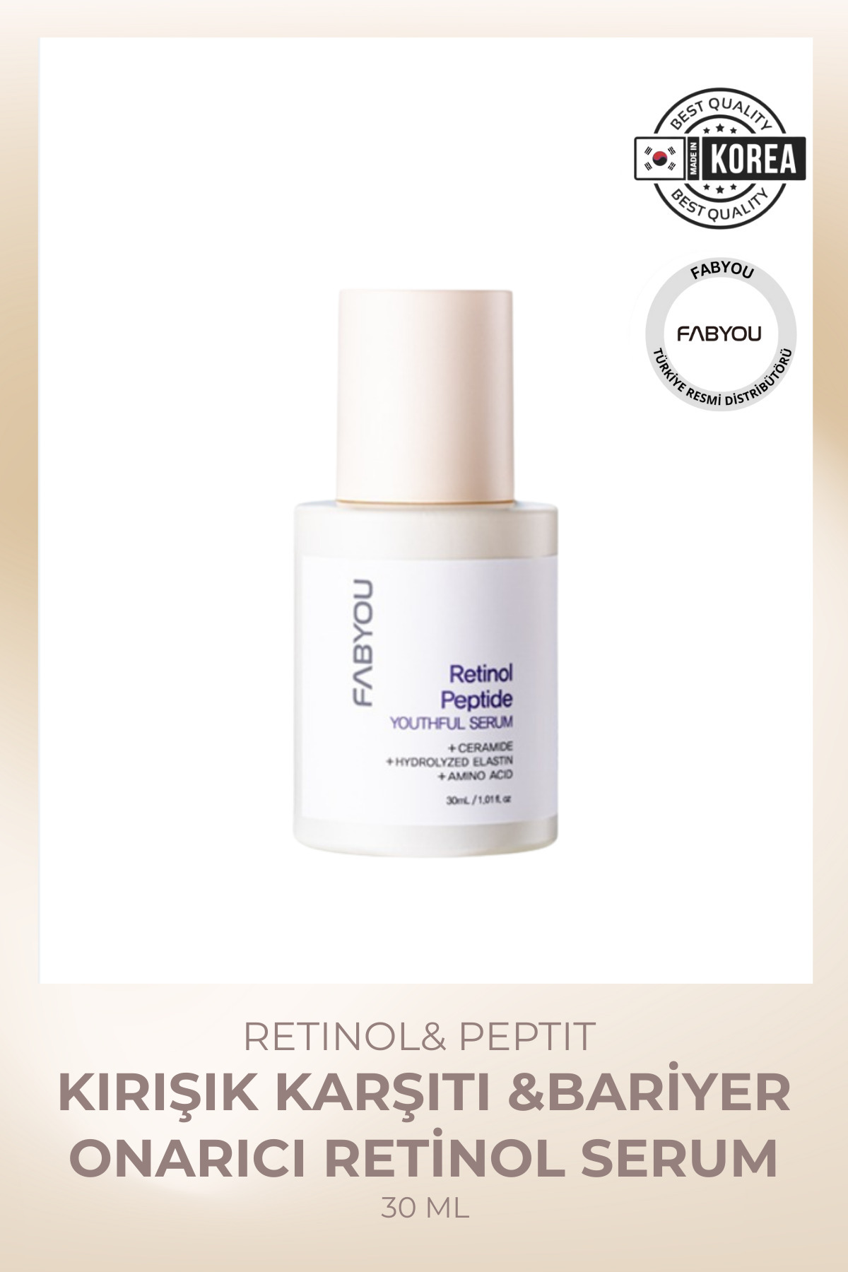 FabYou Kırışıklık Karşıtı& Bariyer Onarıcı Retinol Peptit Serum 30 ml — HK3