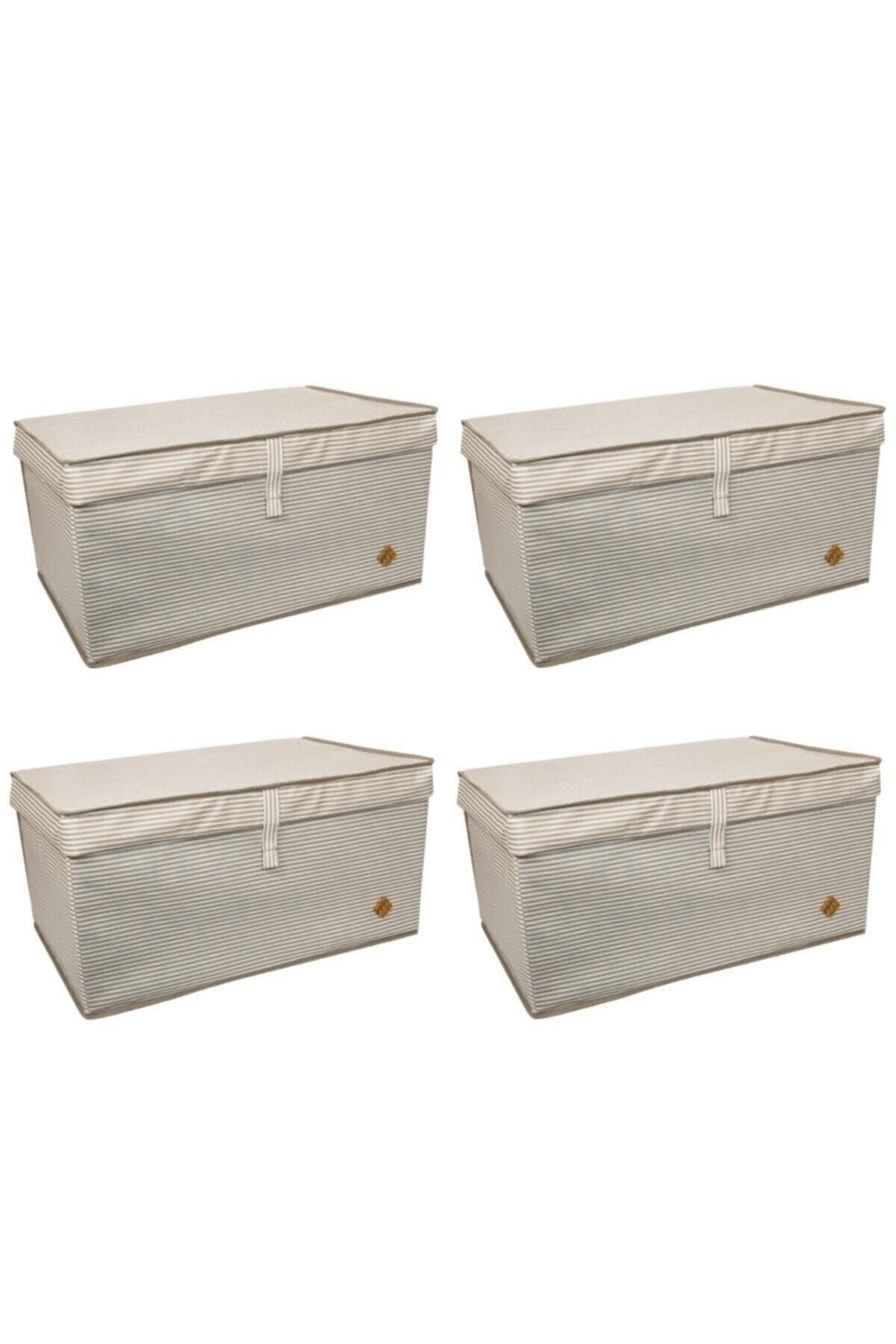 4 Pieces - Multipurpose with Cover ( Laundry-storage-arrangement etc. ) Hapc, Box Mega 60x40x30 - Brown