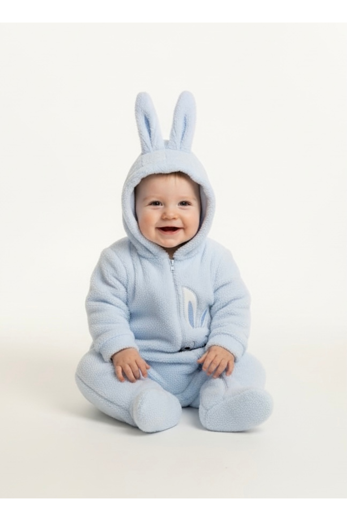 Bebemio Boutique Tavşan Figürlü Kulaklı Welsoft Bebek Tulum – Kapüşonlu, Yumuşak Peluş, Kışlık Unisex Bebek Tulum, fotoğrafı 2 (önizleme)