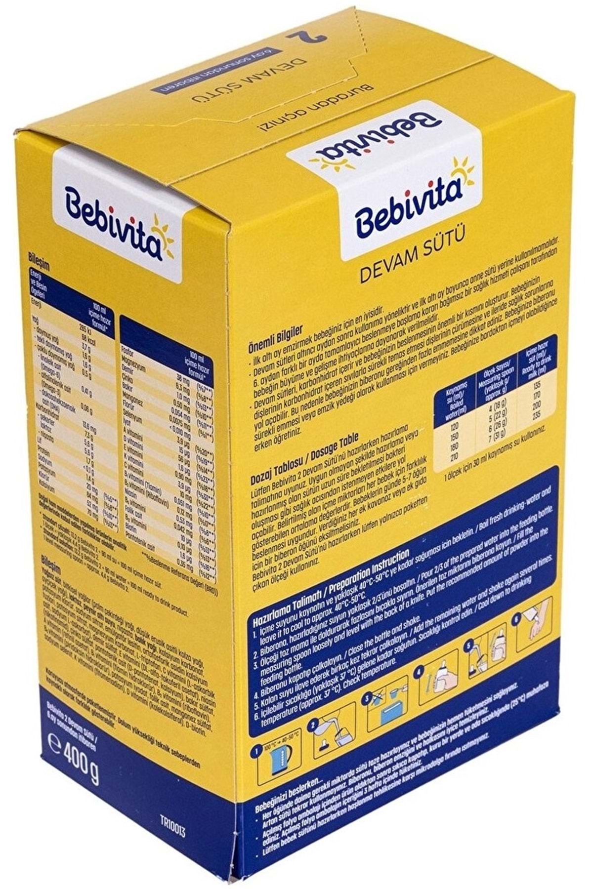 Bebivita Bebek Sütü 400GR No:2 (6-12 Ay) fotoğrafı 3 (önizleme)