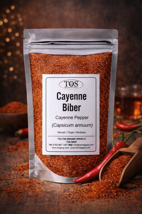 TOS The Organic Spices Cayenne Biber 500 gr (1. KALİTE) Capsicum Annuum / Cay...