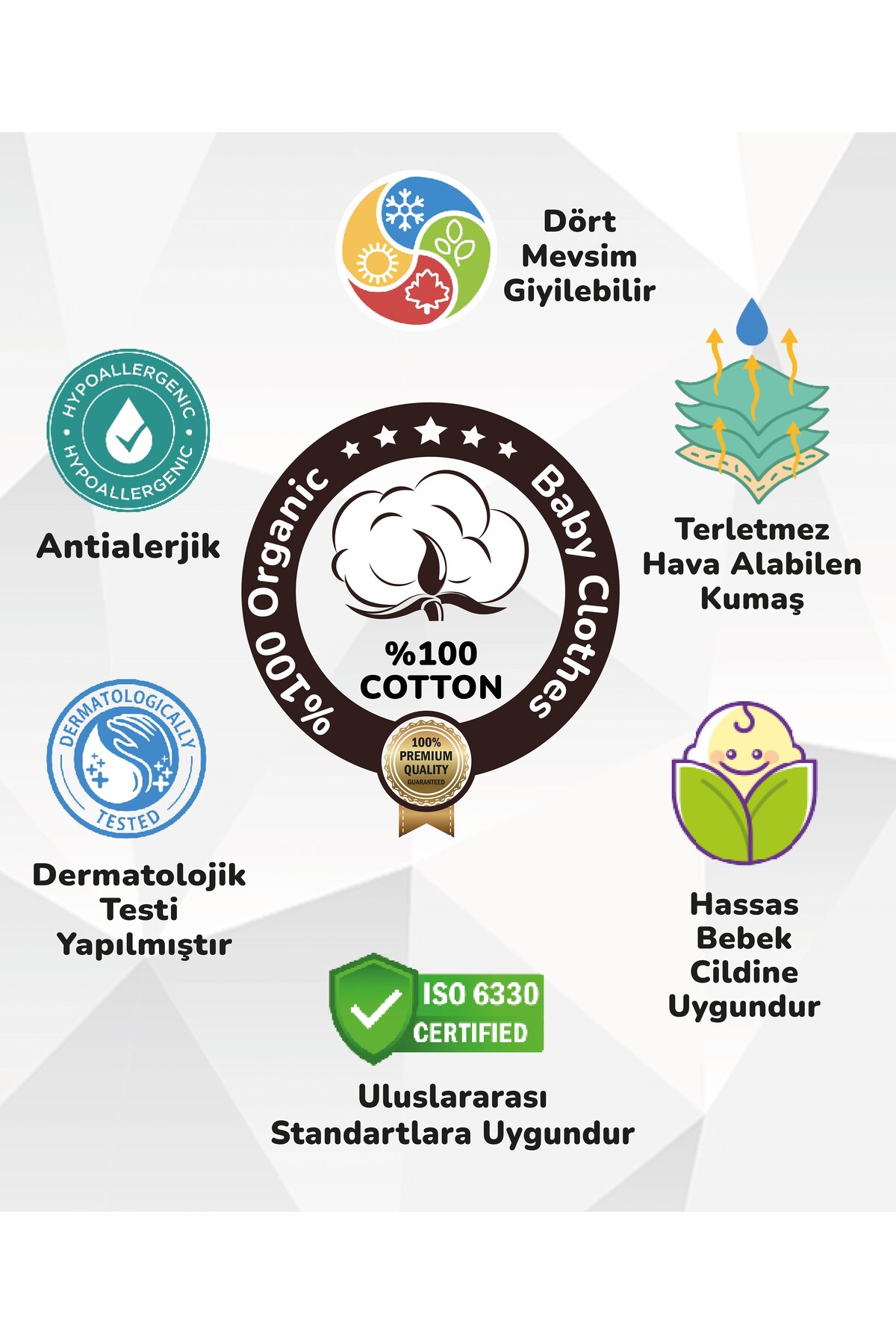 gros shop Yeni Doğan Müslin 3'li Kimono Bağcıklı Tulum %100 Pamuk Organik (Kişiye Özgü İsimli Nakış Desenli) fotoğrafı 3 (önizleme)