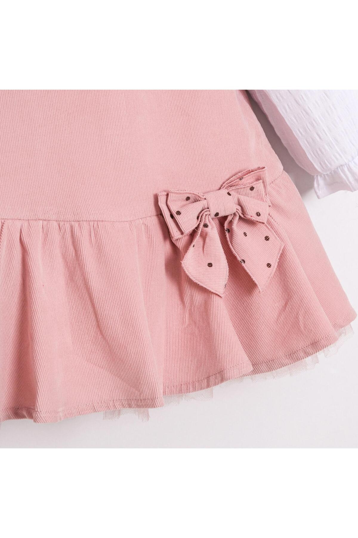 ministok Rabit Nakışlı Kız Bebek Gömlekli Jile Takım fotoğrafı 4 (önizleme)