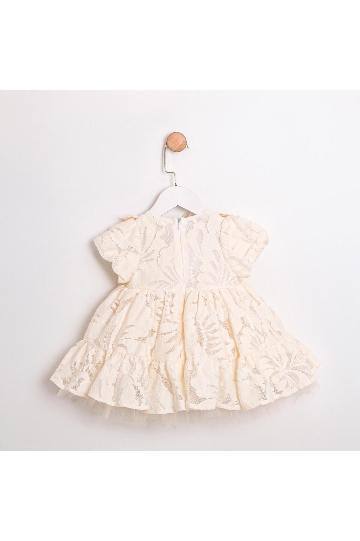 ministok Fiyonklu Dantel Detaylı Kız Bebek Elbisesi fotoğrafı 3 (önizleme)