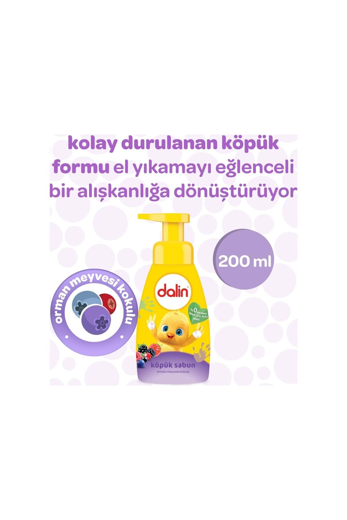 Dalin Köpük Sabun 200ML Orman Meyveli Çoçuklarınız için (6 Lı Set) fotoğrafı 3 (önizleme)