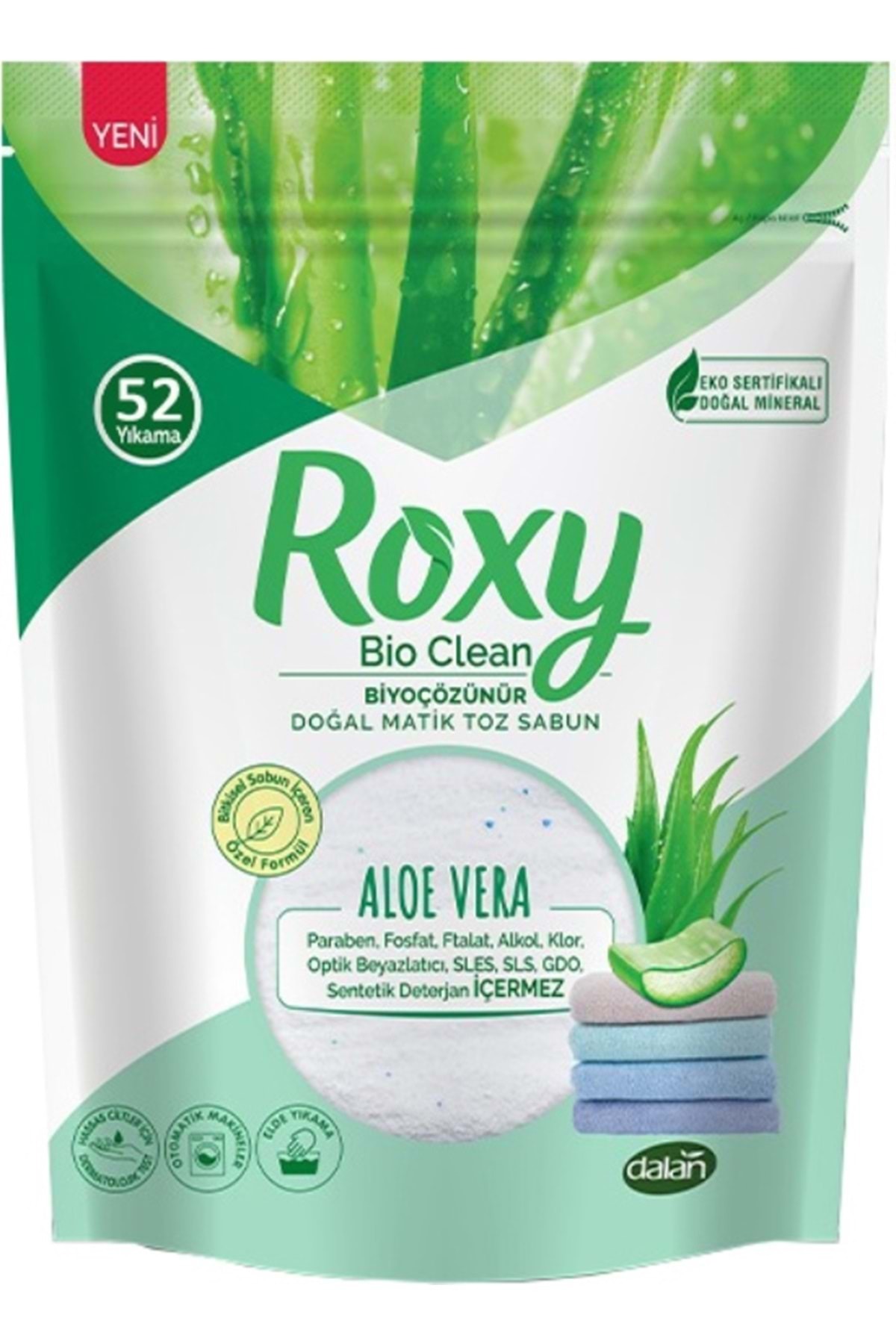 Dalan Roxy Bio Clean Matik Sabun Tozu 1.6Kg Aloe Vera (6 Lı Set) (312 Yıkama) fotoğrafı 2 (önizleme)