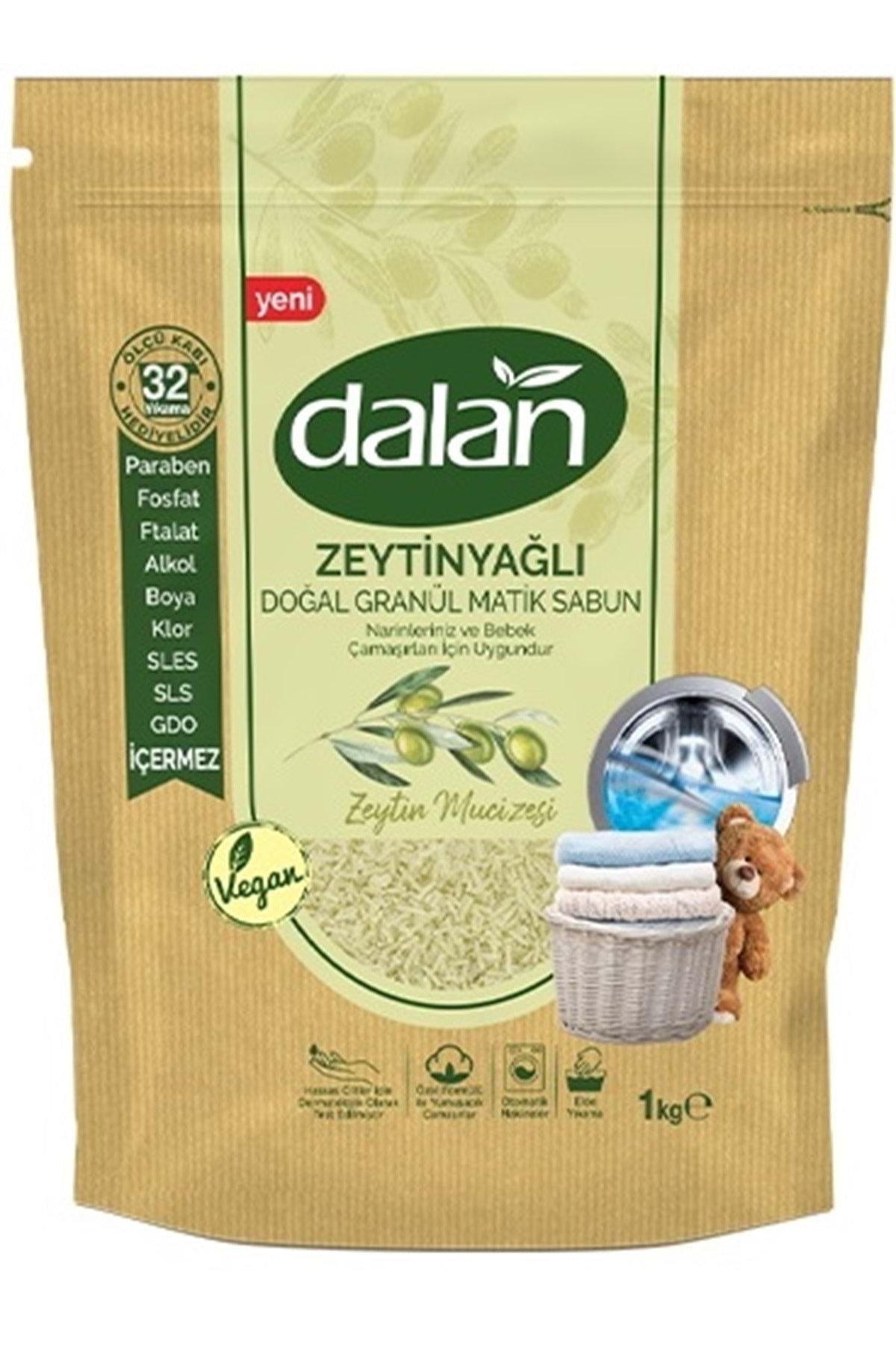 Dalan Doğal Granül Sabun Tozu 1Kg Bebekler İçin %100 Zeytinyağlı (9 Lu Set) fotoğrafı 2 (önizleme)