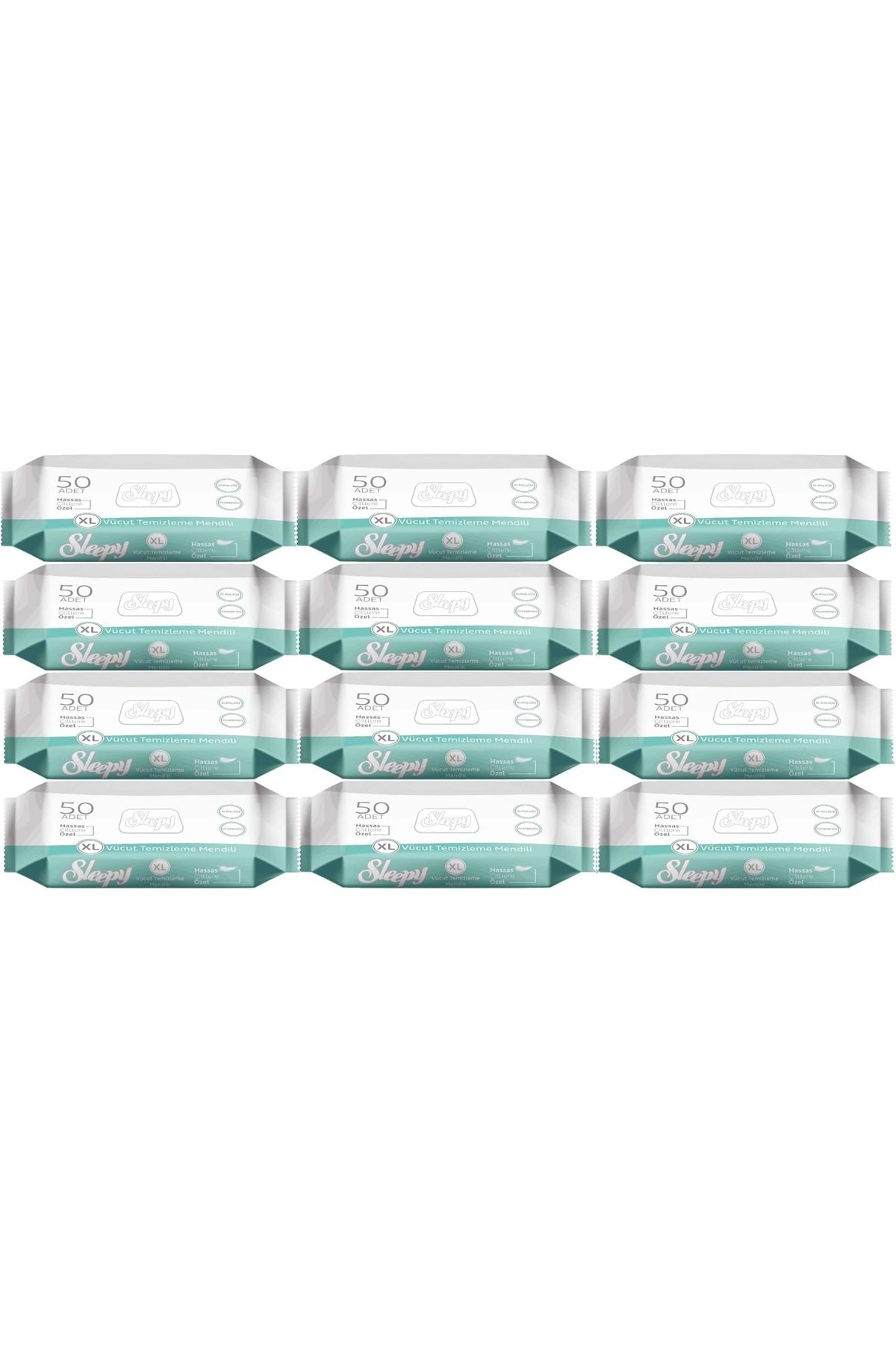 Sleepy Hasta Vücut Temizleme Islak Mendil Havlu 50 Yaprak XL 12 Li Set fotoğrafı 5 (önizleme)