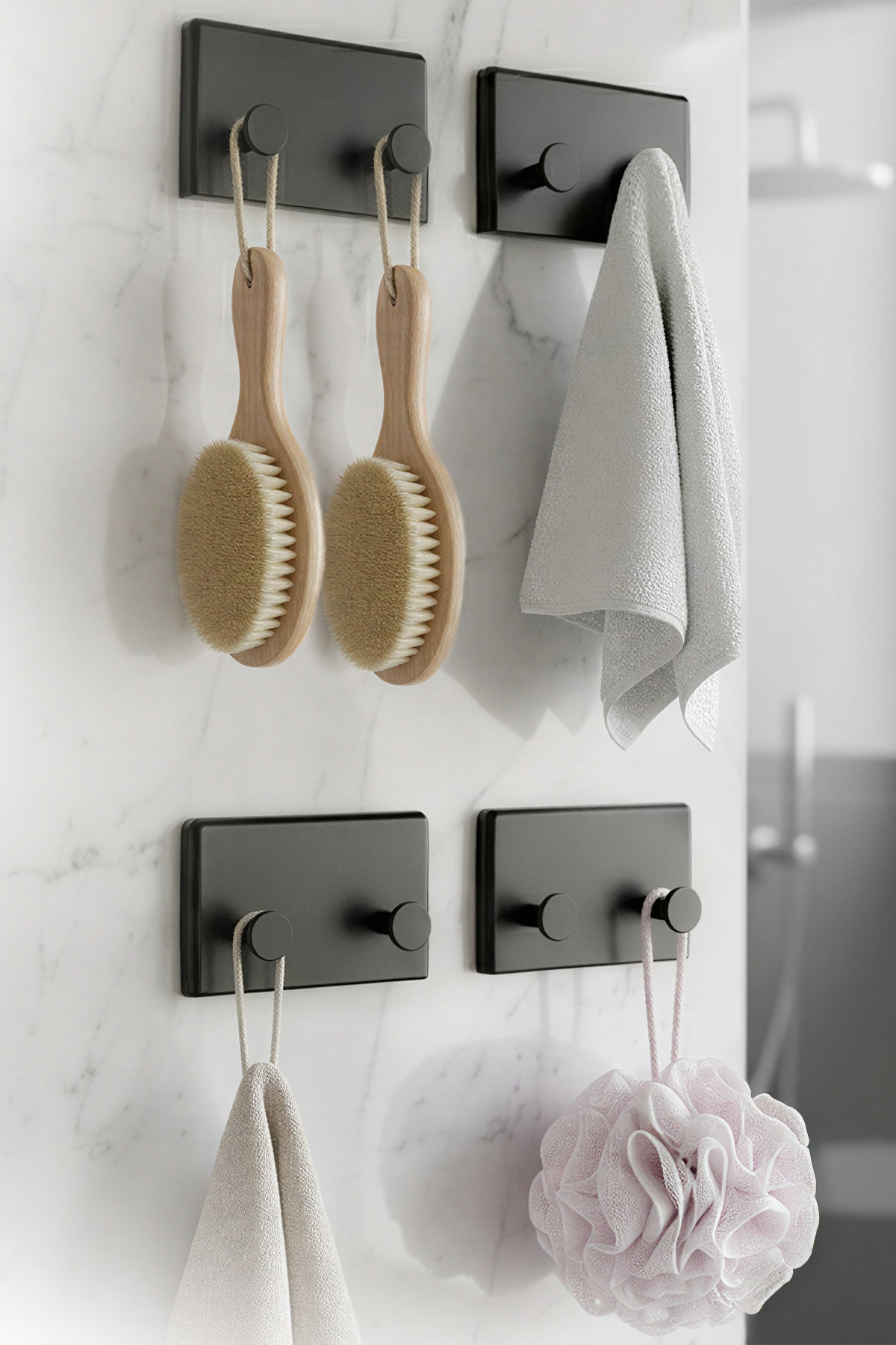 4 Pieces Adhesive Bathroom And Kitchen Hanger Easy Assembled Hanger Bathroom Organizer Wall Cabinet Hanger