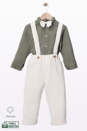 Lamonde Müslin Uzun Kollu Pantolon Erkek Bebek Salopet / 9 Ay - 24 Ay