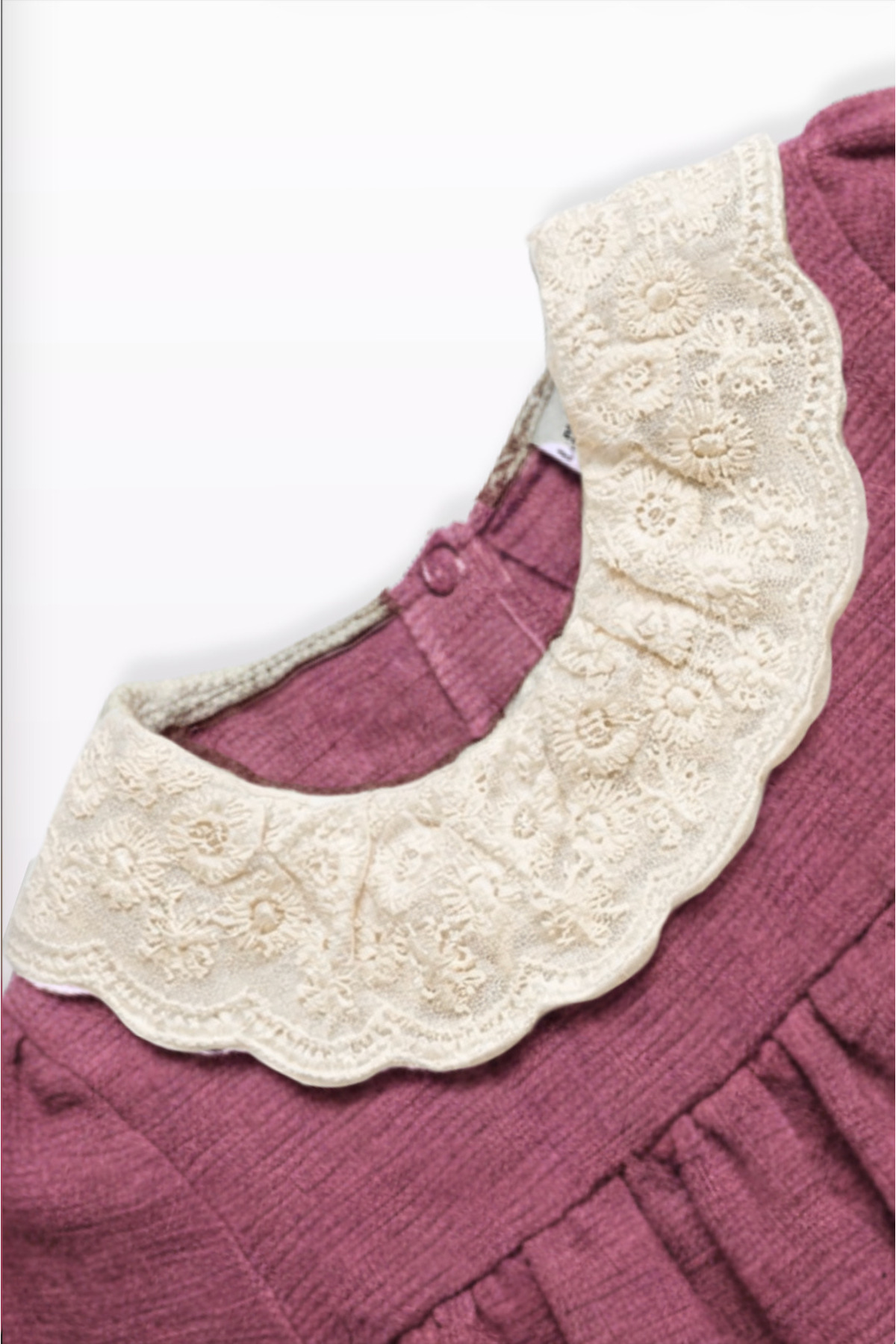 Lamonde Kız Bebek Elbise Fisto Yaka Pamuk 6-9-12-18 Ay fotoğrafı 3 (önizleme)