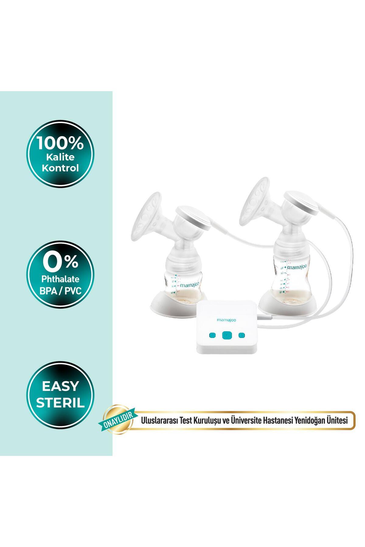 Mamajoo Elektrikli USB Çiftli Göğüs Pompası 250 ml | 20 Kademe Ayarı fotoğrafı 2 (önizleme)