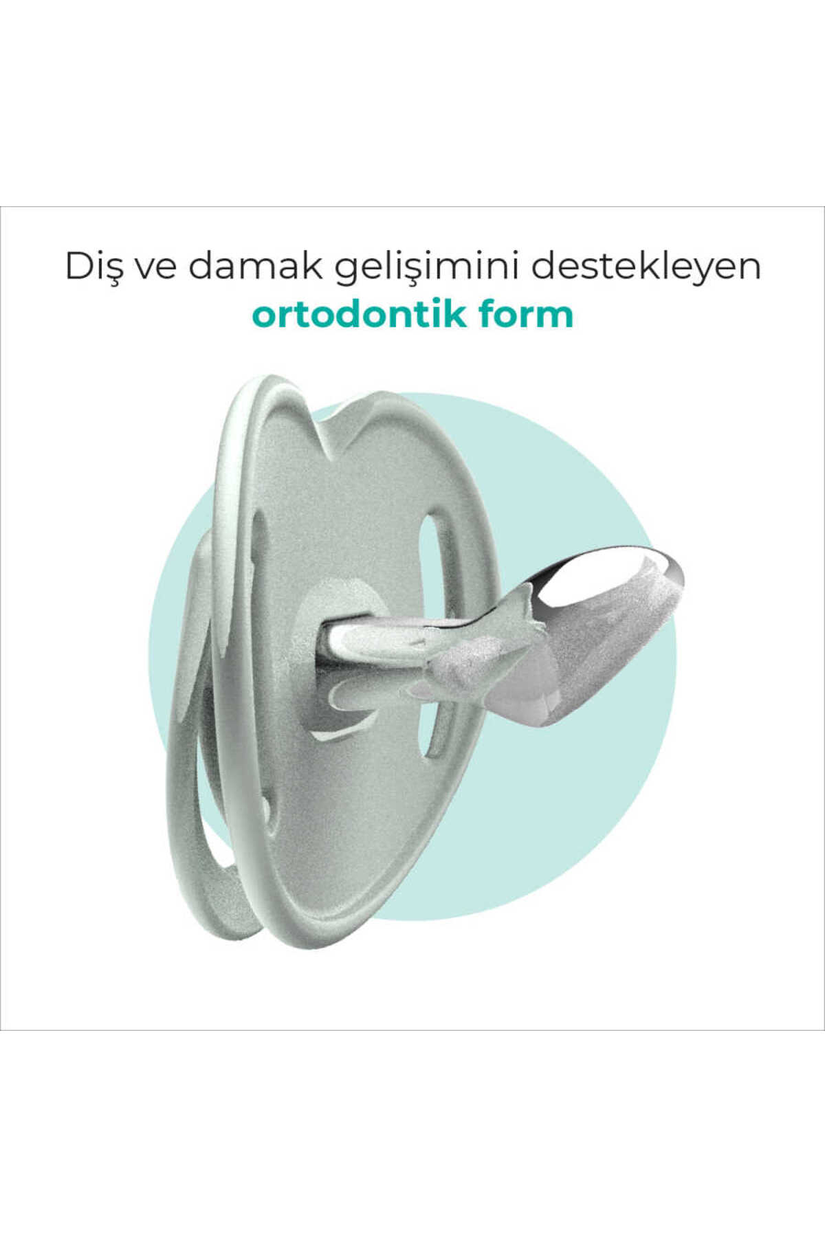 Mamajoo Ortodontik Emzik Seti 0 Ay+ Powder Green | İkili, Silikon, Damaklı | Sterilizasyon & Saklama fotoğrafı 4 (önizleme)