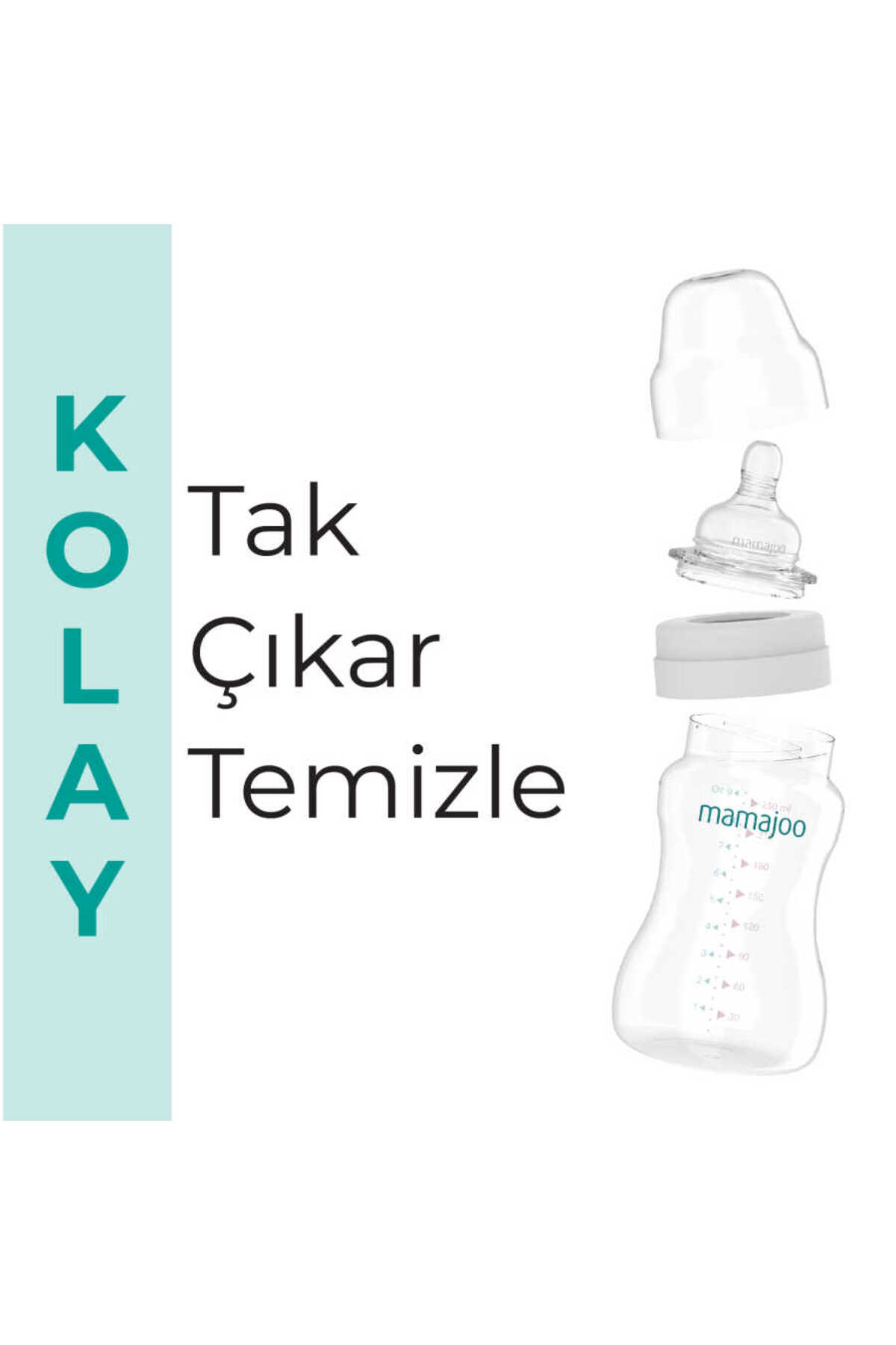 Mamajoo Antikolik Biberon 250 ml 6 Ay+ | Orta Akışlı fotoğrafı 6 (önizleme)