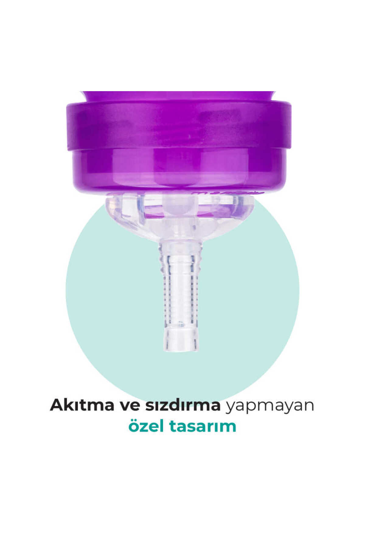 Mamajoo Antikolik Akıtmaz Pipetli Bardak 270 ml Mor, 12 Ay+ fotoğrafı 5 (önizleme)