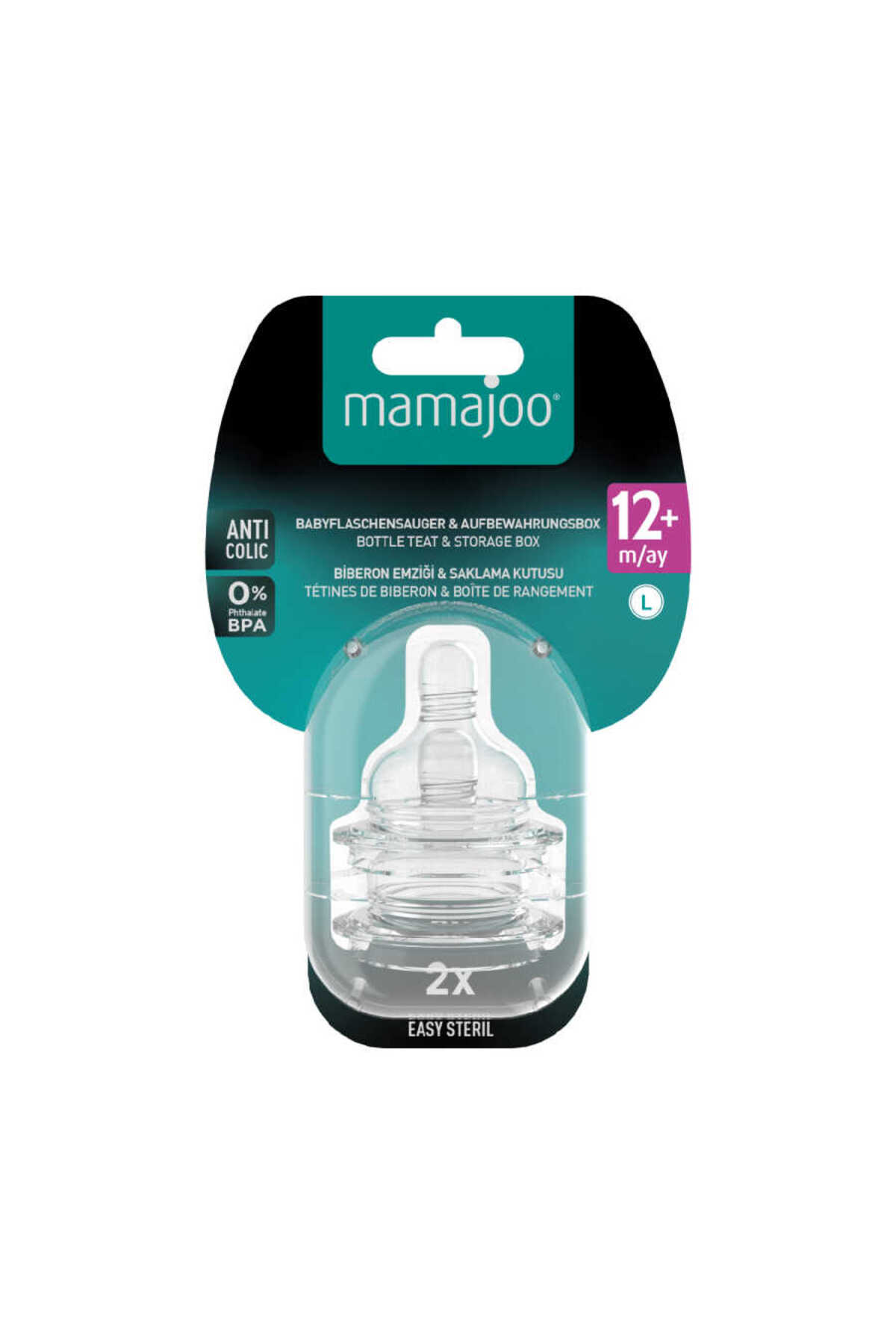 Mamajoo Antikolik Biberon Emziği Seti 9 Ay+ | Hızlı Akışlı, İkili - Saklama Kabı Hediyeli fotoğrafı 7 (önizleme)