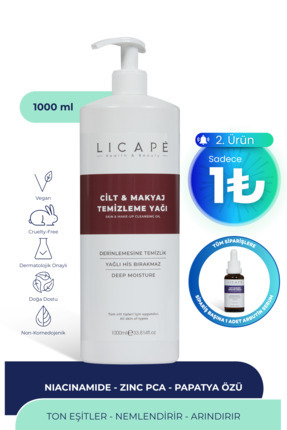 Licape İki Aşamalı Cilt Ve Makyaj Temizleme Yağı 1000ml