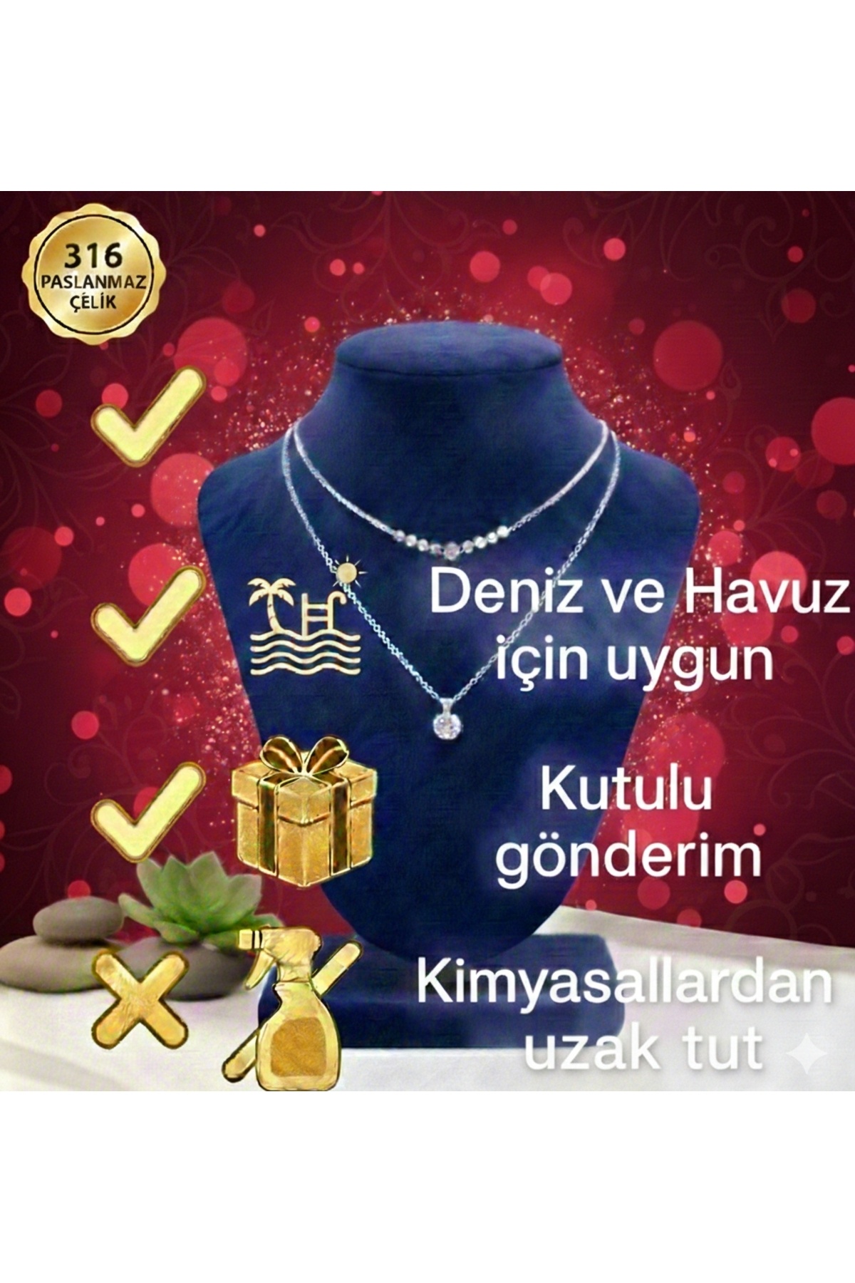 BANEDETTA Gold Renk Cornicello İtalyan Boynuzu ( Biber ) Koruma ve Şans Kolyesi Yeni Sezon görsel 4