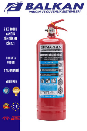 BALKAN YANGIN VE GÜVENLİK SİSTEMLERİ 2 KG TOZLU YANGIN TÜPÜ TSE-HYB/CE BELGEL...