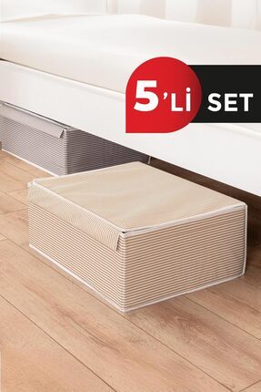 ALAS Kahverengi 5 Adet - Kapaklı Çok Amaçlı Çamaşır-saklama-düzenleme Vb Hurç...