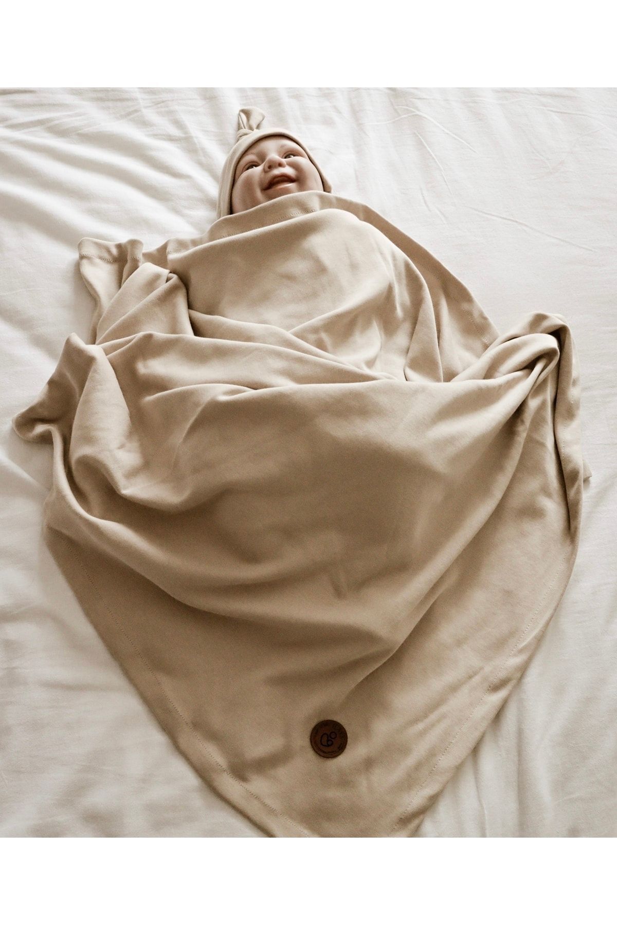 ilays beauty Birinci Sınıf Pamuklu Çok Amaçlı Kundak/battaniye (SÜTLÜ KAHVE) fotoğrafı 6 (önizleme)