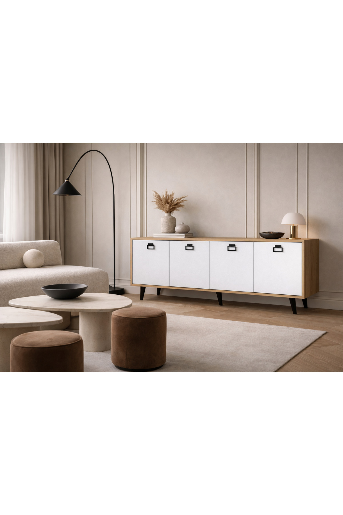 Mirza Modern Console 180 Cm Sapphire Oak-white