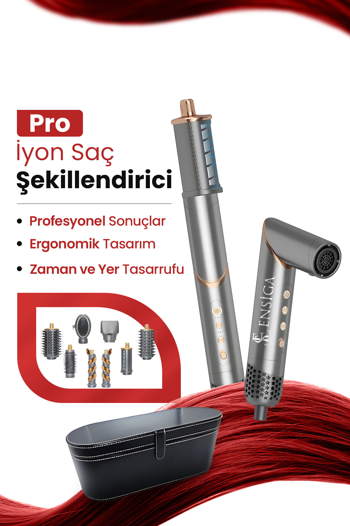 Pro Premium Ion Hair Styling 9in1 Lux Quality Airwrap Multi-styler Hot-Cold Hair Curling Iron