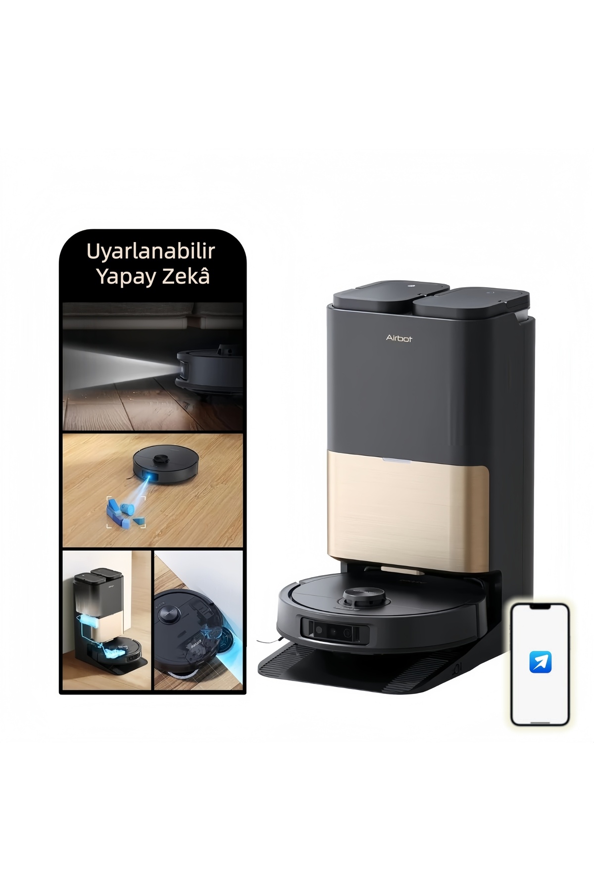 Airbot Robot Süpürge X40 Ultra 17000 Pa Emiş Gücü